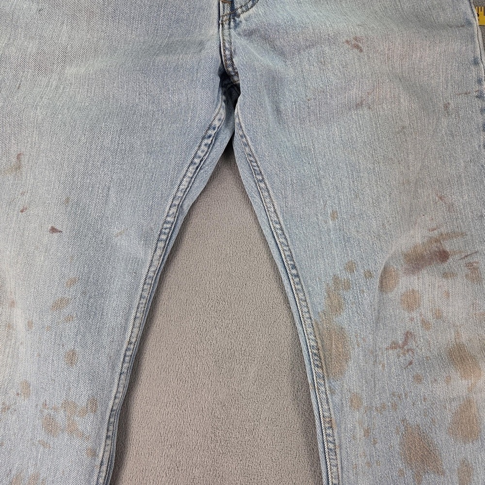 Levis 505 Jeans Mens Blue Light Wash Regular Straight Fits 30x28 - Picture 10 of 16